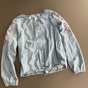 Carters Girls Jean Floral Blouse